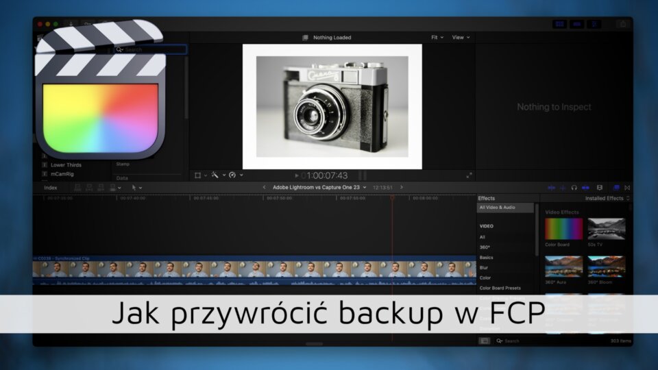 Jak przywrócić backup w programie Final Cut Pro